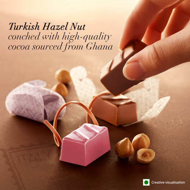 Gianduja Trilogy - Assorted Hazelnut infused 12 Chocolate Cubes