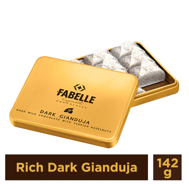 Dark Gianduja - Hazelnut infused dark chocolate cubes