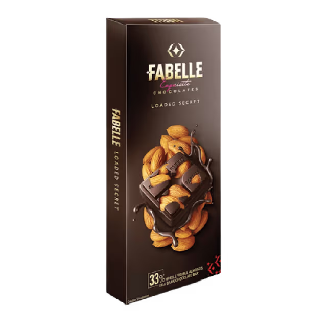 Loaded Secret - Dark Chocolate Bar with visible Almonds