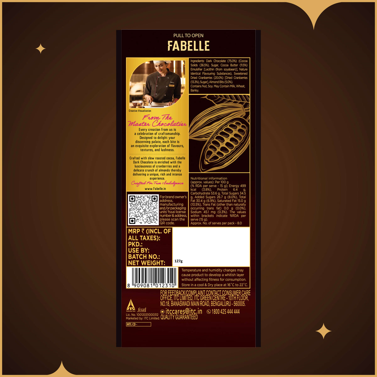 Cranberry Noir 64% Dark Chocolate