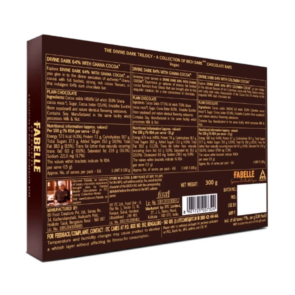 Divine Dark Trilogy, Vegan Dark Chocolate Gift Pack