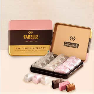 Gianduja Trilogy - Assorted Hazelnut infused 12 Chocolate Cubes
