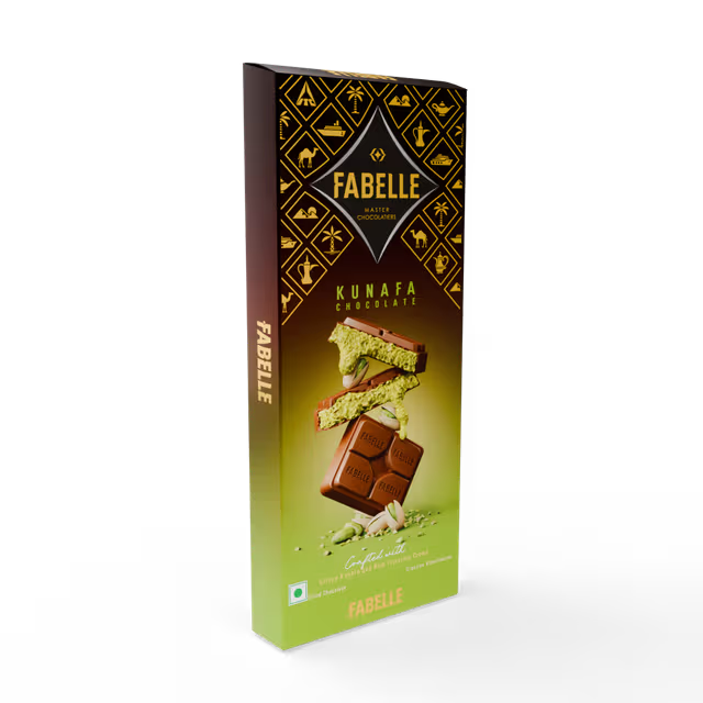 Kunafa Bar – Rich Pistachio Kunafa filled Milk Chocolate Bar