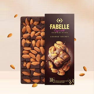 Loaded Secret - Dark Chocolate Bar with visible Almonds