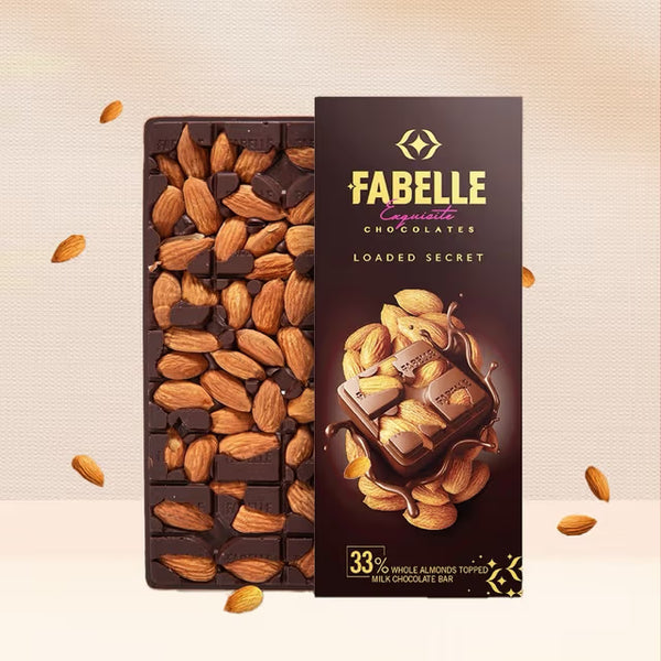 Loaded Secret - Dark Chocolate Bar with visible Almonds