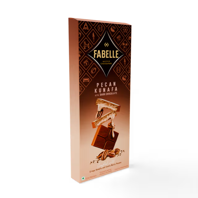 Pecan Kunafa Dark Bar– Rich Pecan Kunafa filled Dark Chocolate Bar