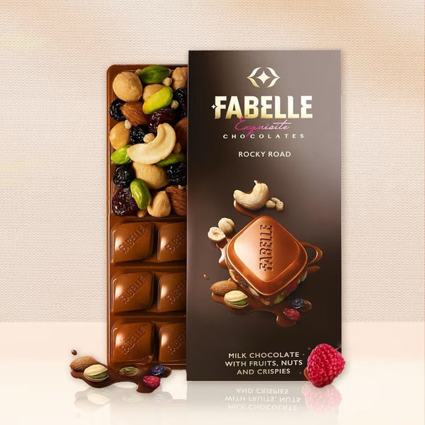 Rocky Road - Milk Chocolate Bar with Fruits, Nuts & Crispies
